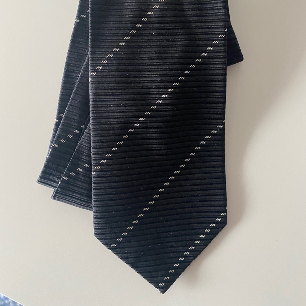 Armani black and white tie